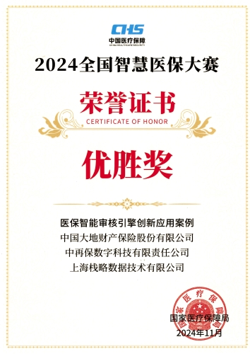 配圖3：2024全國智慧醫保大賽榮譽(yù)證書(shū)——《醫保智能審核引擎創(chuàng  )新應用案例》